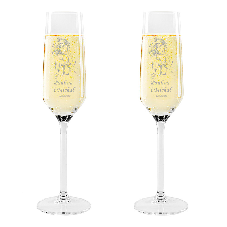 PREZENT NA ŚLUB 2 kieliszki do szampana Z GRAWEREM dla KOLEGOI Z PRACY