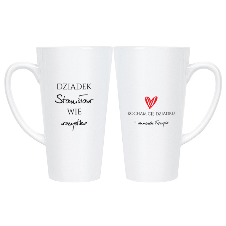 Kubek Latte Max DLA DZIADKA z nadrukiem DZIADEK WIE WSZYSTKO