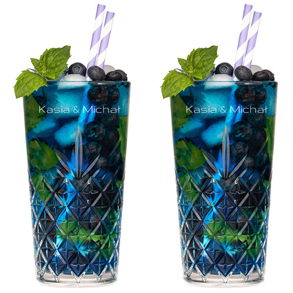 Zestaw 2 szklanek do drinków 470 ml z grawerem – personalizowany prezent DLA PARY