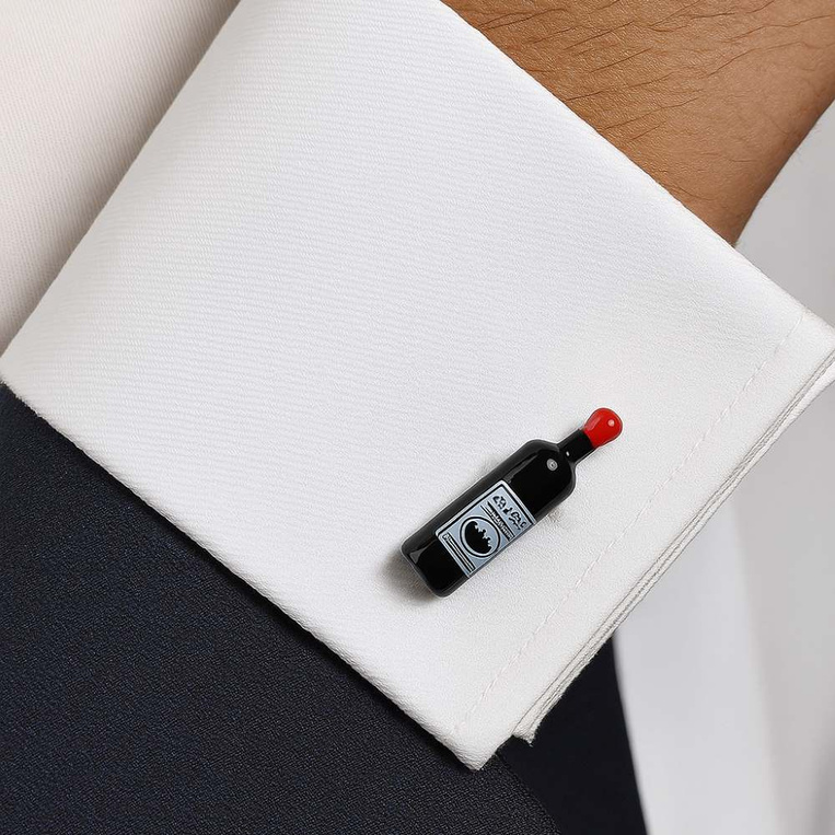 Spinki do mankietów BUTELKA WINA – prezent DLA MIŁOŚNIKA WINA