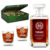 Zestaw do nalewek i whisky – PREZENT NA 50-TKĘ z grawerem