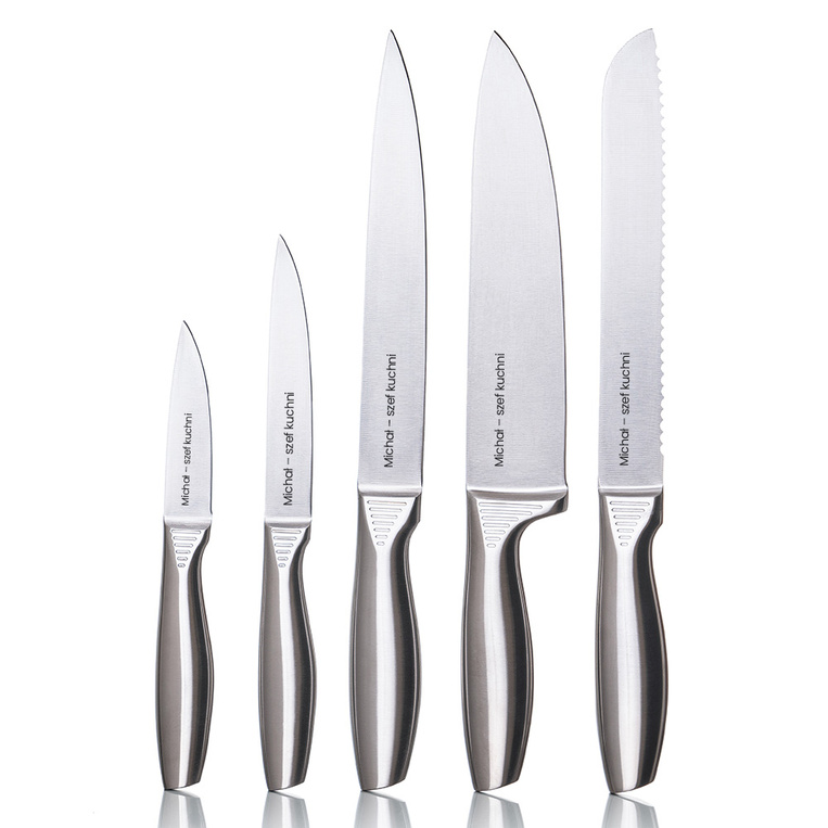 Zestaw 5 noży personalizowanych DLA SZEFA KUCHNI - prezent z grawerem