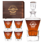 Grawerowany Zestaw PREMIUM do whisky na 40. URODZINY – dla przyjaciela, kolegi