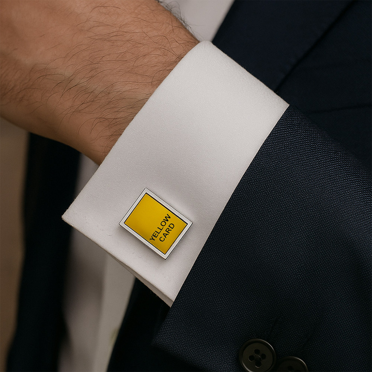 Spinki do mankietów ŻÓŁTA I CZERWONA KARTKA – prezent DLA SĘDZIEGO I PIŁKARZA