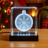 Świąteczna BOMBKA 3D w krysztale 100x100x100 mm – magiczny prezent na święta