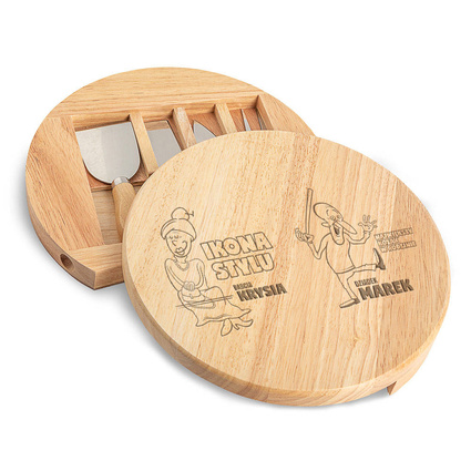 Deska do podawania serów z nożami PREZENT DLA DZIADKÓW z twoim GRAWEREM