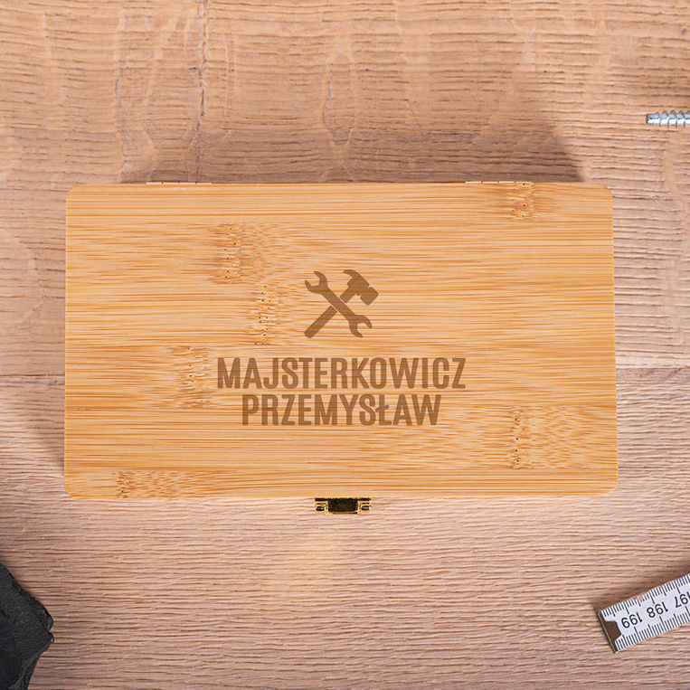 Zestaw 21 narzędzi w drewnianym etui DLA MAJSTERKOWICZA