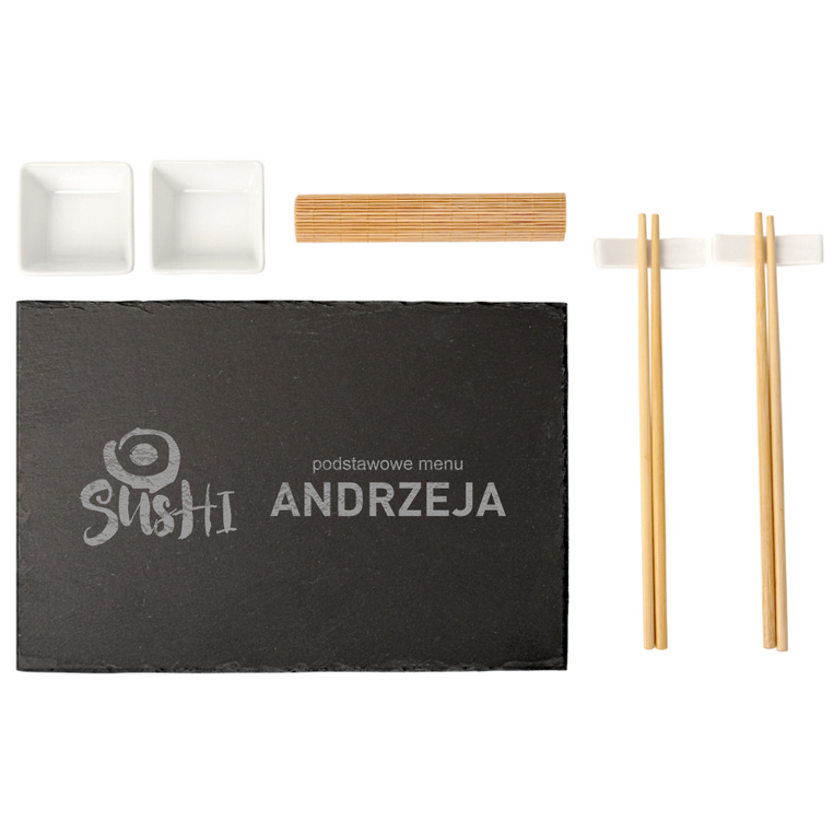 Zestaw do sushi z grawerem PODSTAWOWE MENU dla niego