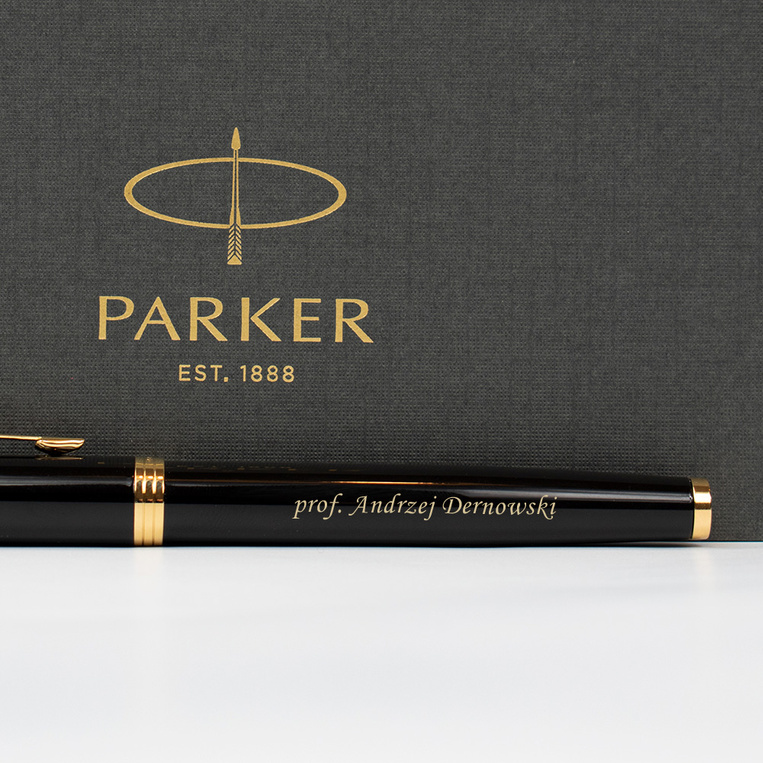 Personalizowany zestaw Parker - Długopis i Pióro z grawerem dla PROMOTORA PRACY