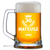 Kufel do piwa z grawerem na 30 URODZINY – personalizowany prezent
