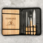 Zestaw do grilla z grawerowaną deską DLA MYŚLIWEGO na IMIENINY