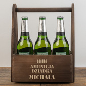 Nosidło drewniane na piwo DLA DZIADKA z grawerem AMUNICJA DZIADKA + IMIĘ