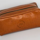 Grawerowana kosmetyczka ze skóry PREZENT DLA NIEGO z twoim projektem