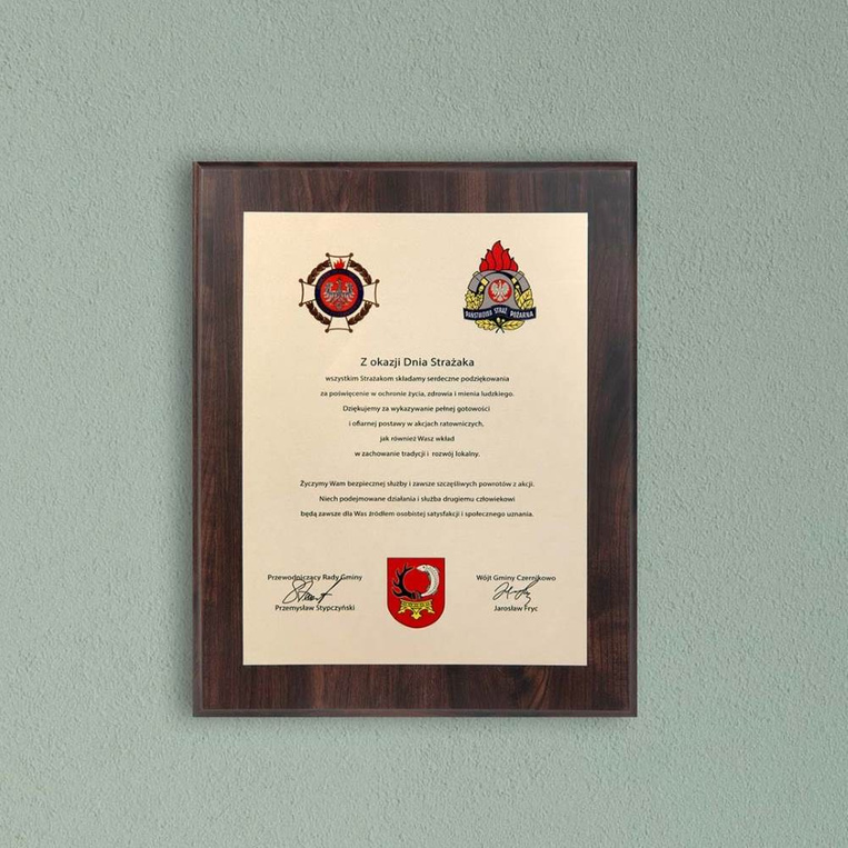 Dyplom dla strażaka Z OKAZJI DNIA STRAŻAKA – podziękowania dla PSP