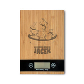Drewniana waga kuchenna z grawerem na prezent DLA NIEJ i DLA NIEGO