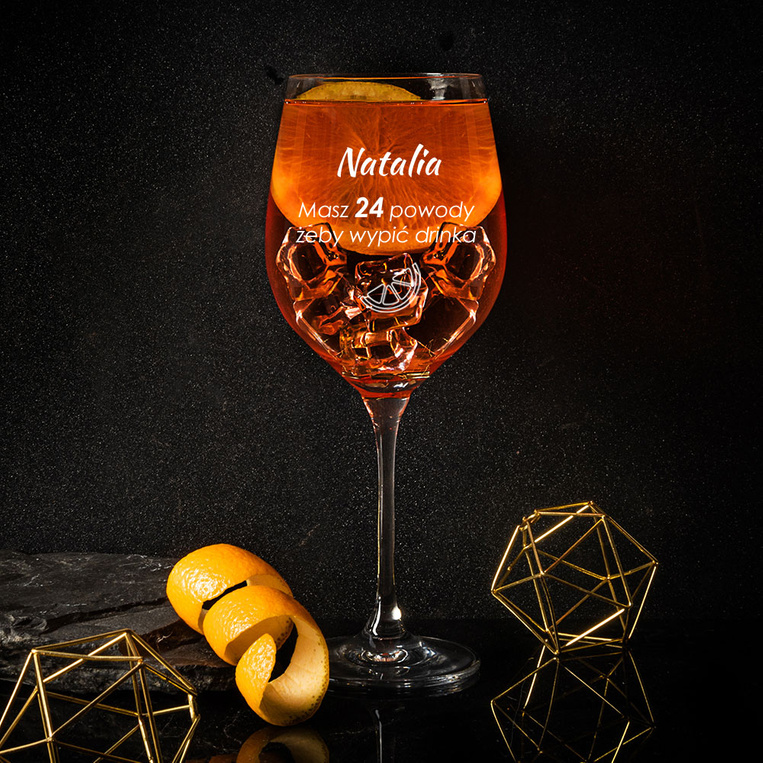 Grawerowany kieliszek personalizowany imieniem - APEROL SPRITZ