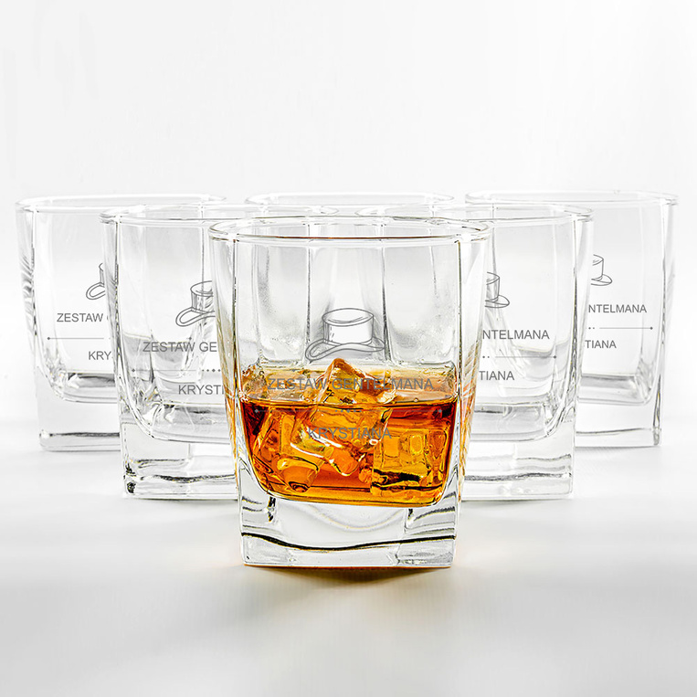 Szklanki do whisky 6 szt ZESTAW GENTLMENA