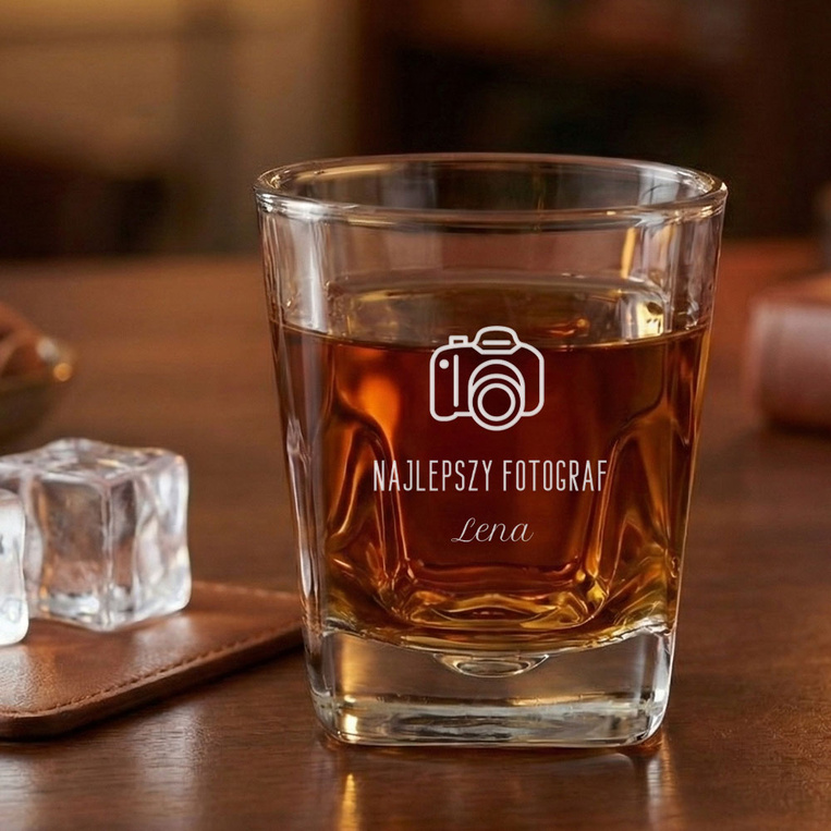 Szklanka do whisky z grawerem NAJLEPSZY FOTOGRAF na prezent na świecie