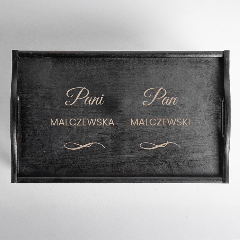 Stolik śniadaniowy z grawerem DLA PARY – prezent NA ROCZNICĘ ŚLUB I ŚWIĘTA