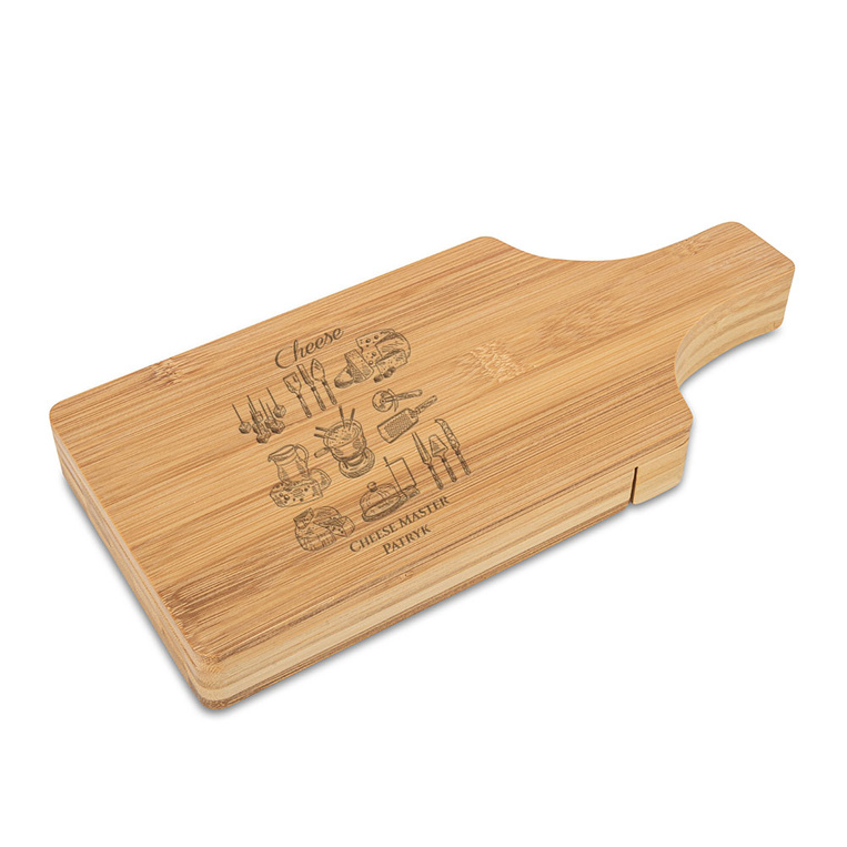 Deska z nożami do serwowania serów z grawerem CHEESE MASTER + IMIĘ