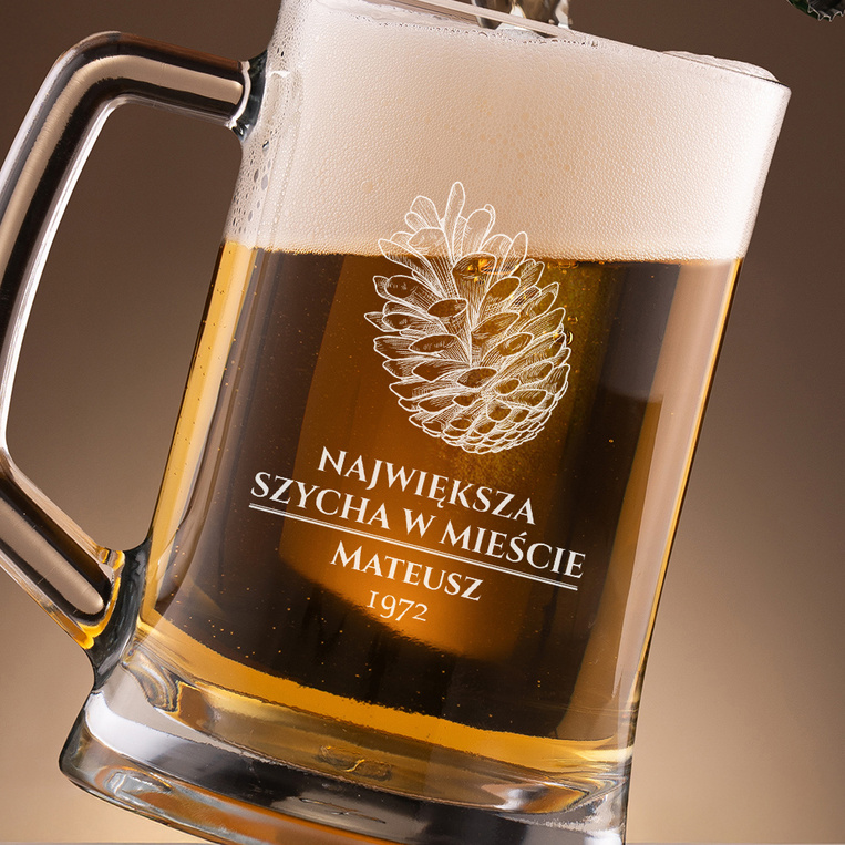 Kufel z żartobliwym grawerem – prezent z humorem NAJWIĘKSZA SZYCHA W MIEŚCIE