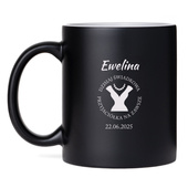 Czarny kubek z grawerem PODZIĘKOWANIA DLA ŚWIADKOWEJ