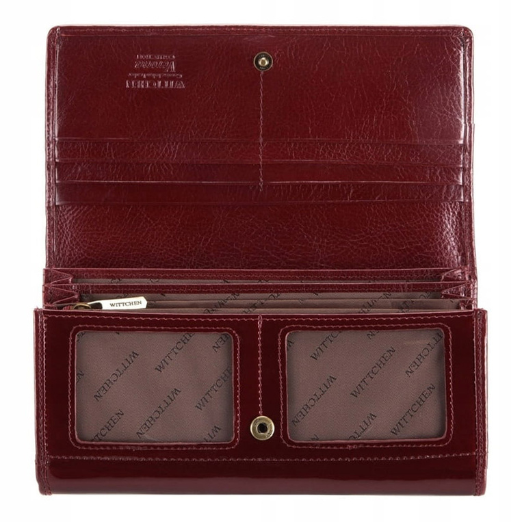 Portfel Wittchen damski bordowy lakierowany UPOMINEK FIRMOWY