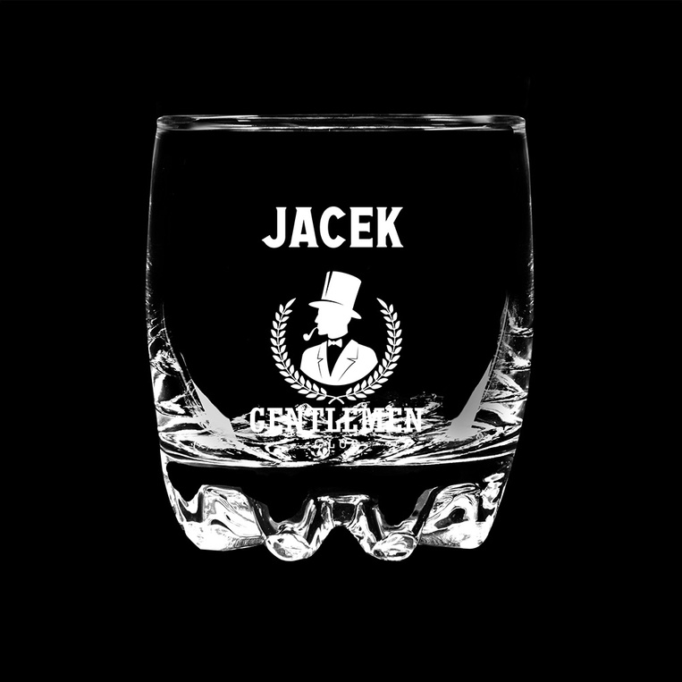 PERSONALIZOWANA szklanka do whisky z grawerem DLA GENTLEMENA + IMIĘ