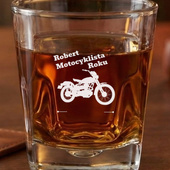 Szklanka do whisky z grawerem MOTOCYKLISTA ROKU + IMIĘ