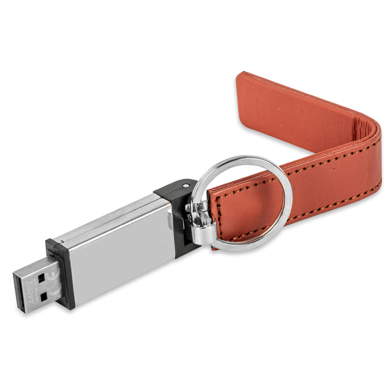 Pamięć USB ze skórzaną obwolutą z grawerem GIGABAJTY TAJEMNIC + IMIĘ