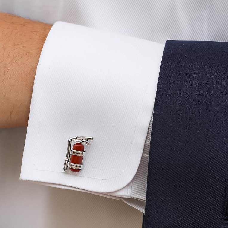 Spinki do mankietów GAŚNICA – prezent DLA STRAŻAKA BHP-owca