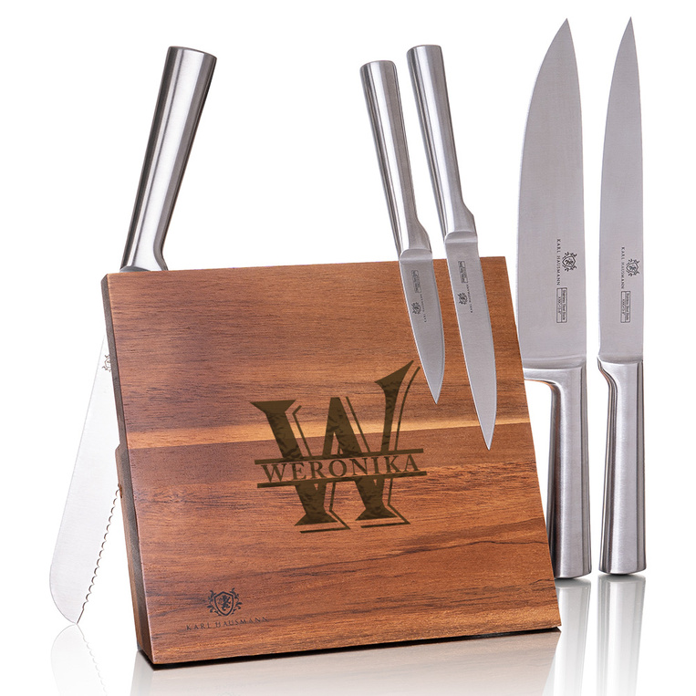 Zestaw noży z blokiem GRAWER IMIENIA – prezent z imieniem DLA NIEJ