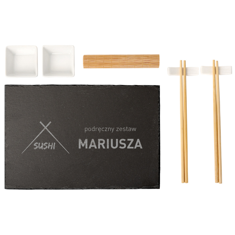 Zestaw do sushi z grawerem PODRĘCZNY ZESTAW + IMIĘ
