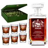 Zestaw do nalewek i whisky - karafka + 6 szklanek | Prezent dla strażaka