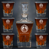 Karafka i 6 szklanek z grawerem Żandarmeria Wojskowa - zestaw do whisky