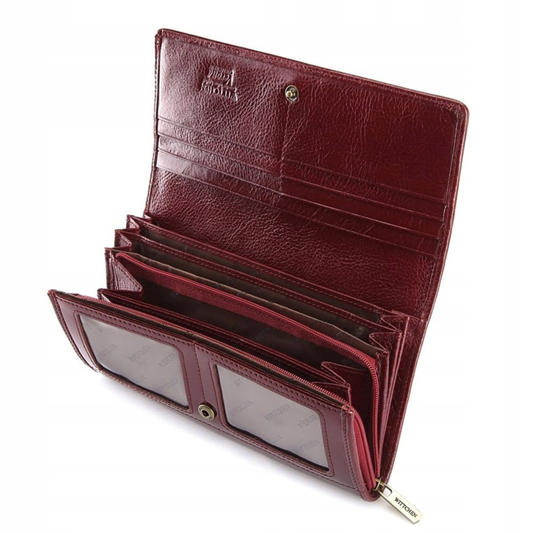 Portfel Wittchen damski bordowy lakierowany PREZENT DLA NIEJ Inicjały