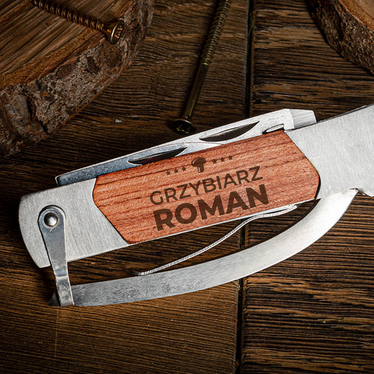 Grawerowany MULTITOOL na prezent DLA GRZYBIARZA
