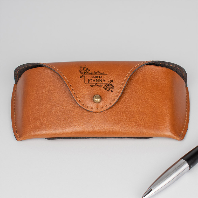 Skórzane etui na okulary DLA BABCI z twoim grawerem