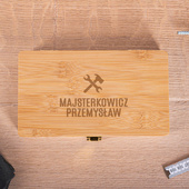 Zestaw 21 narzędzi w drewnianym etui DLA MAJSTERKOWICZA