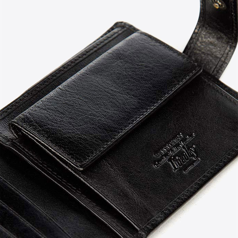 Duży skórzany portfel męski Wittchen INICJAŁY i zapięcie