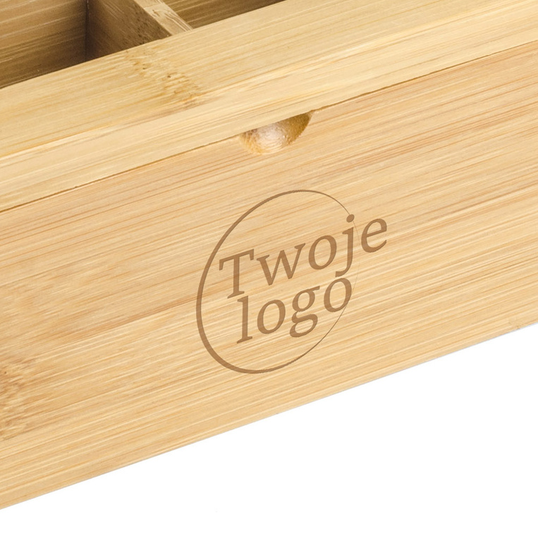 Pudełko bambusowe na herbatę GRAWER LOGA FIRMOWEGO