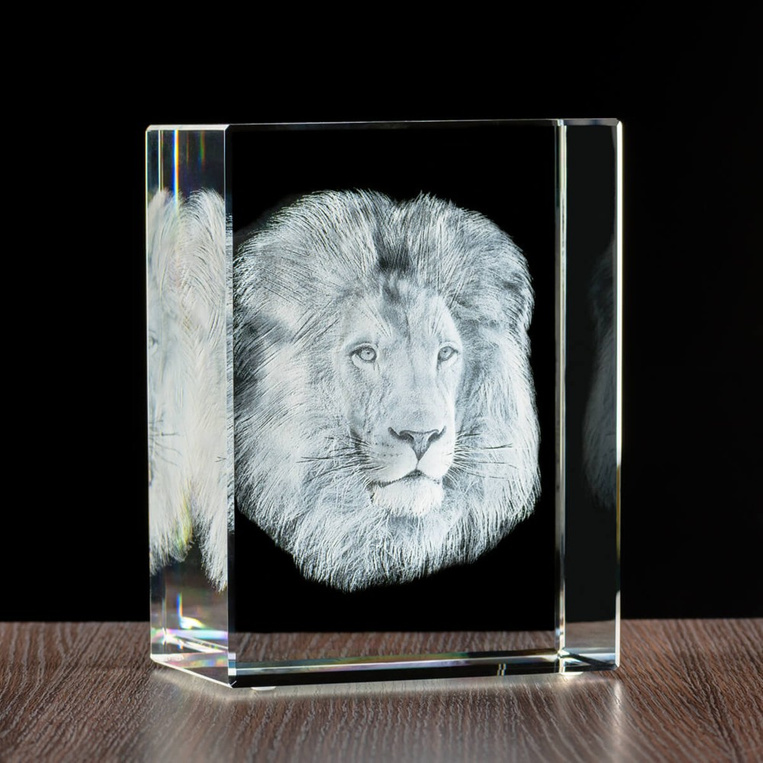 Trójwymiarowe zdjęcie Lwa - duża Statuetka Firmowa Prezent dla Myśliwego