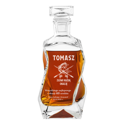 Karafka do whisky na prezent DLA WĘDKARZA z twoją dedykacją