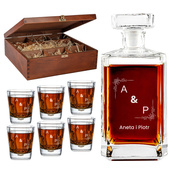 Zestaw do whisky Personalizowana karafka z 6 szklankami ŚWIĄTECZNA SKRZYNKA