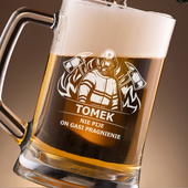 Kufel z żartobliwym grawerem DLA STRAŻAKA – prezent z humorem