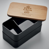 Lunch box z bambusową pokrywką TWOJA PERSONALIZACJA