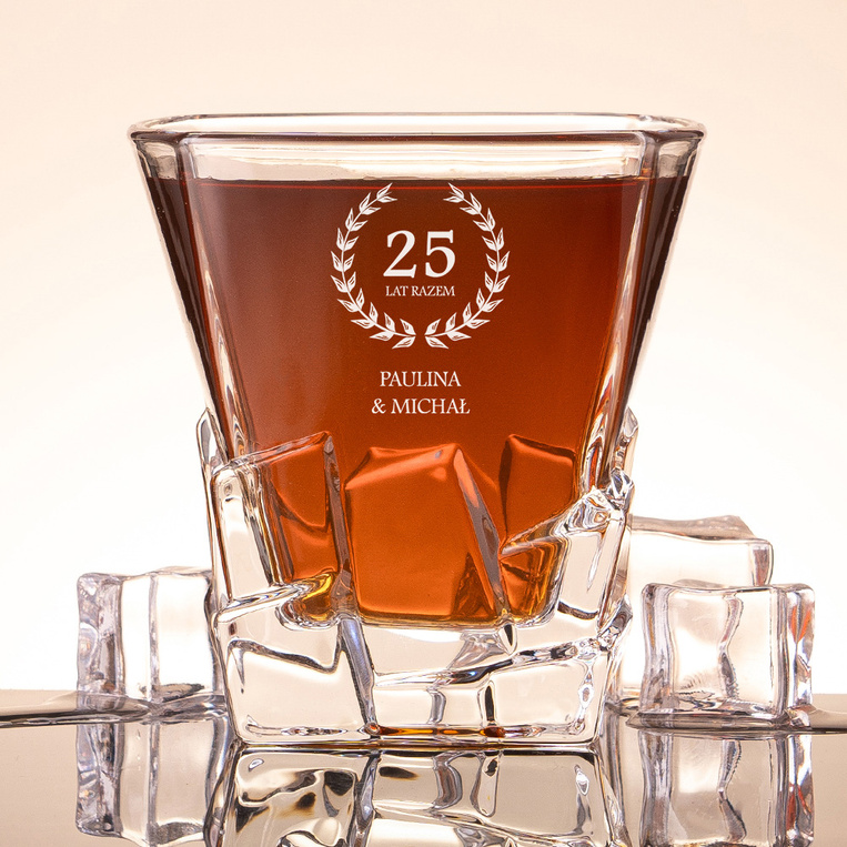 Zestaw whisky z grawerem na 25. rocznicę ślubu – SREBRNE GODY