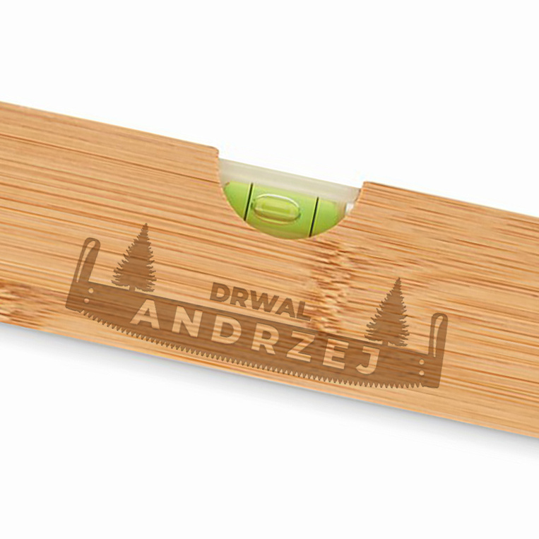 Poziomica z otwieraczem i z twoim grawerem DRWAL + IMIĘ