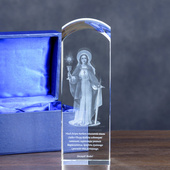 Święta Barbara - grawer postaci w szkle PATRONKA GÓRNIKÓW statuetka dla Górnika