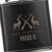 Piersiówka z grawerem KRÓL POLOWANIA + IMIĘ